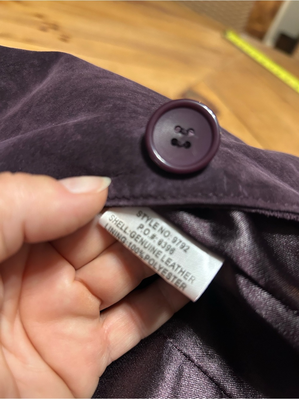 Vintage Cache’ Plum Suede Genuine Leather Stand-Collar Blazer - Picture 5 of 13